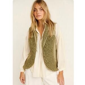 Free People Boho Hippie 70s Style Y2K Cow Leather Suede Vest Small